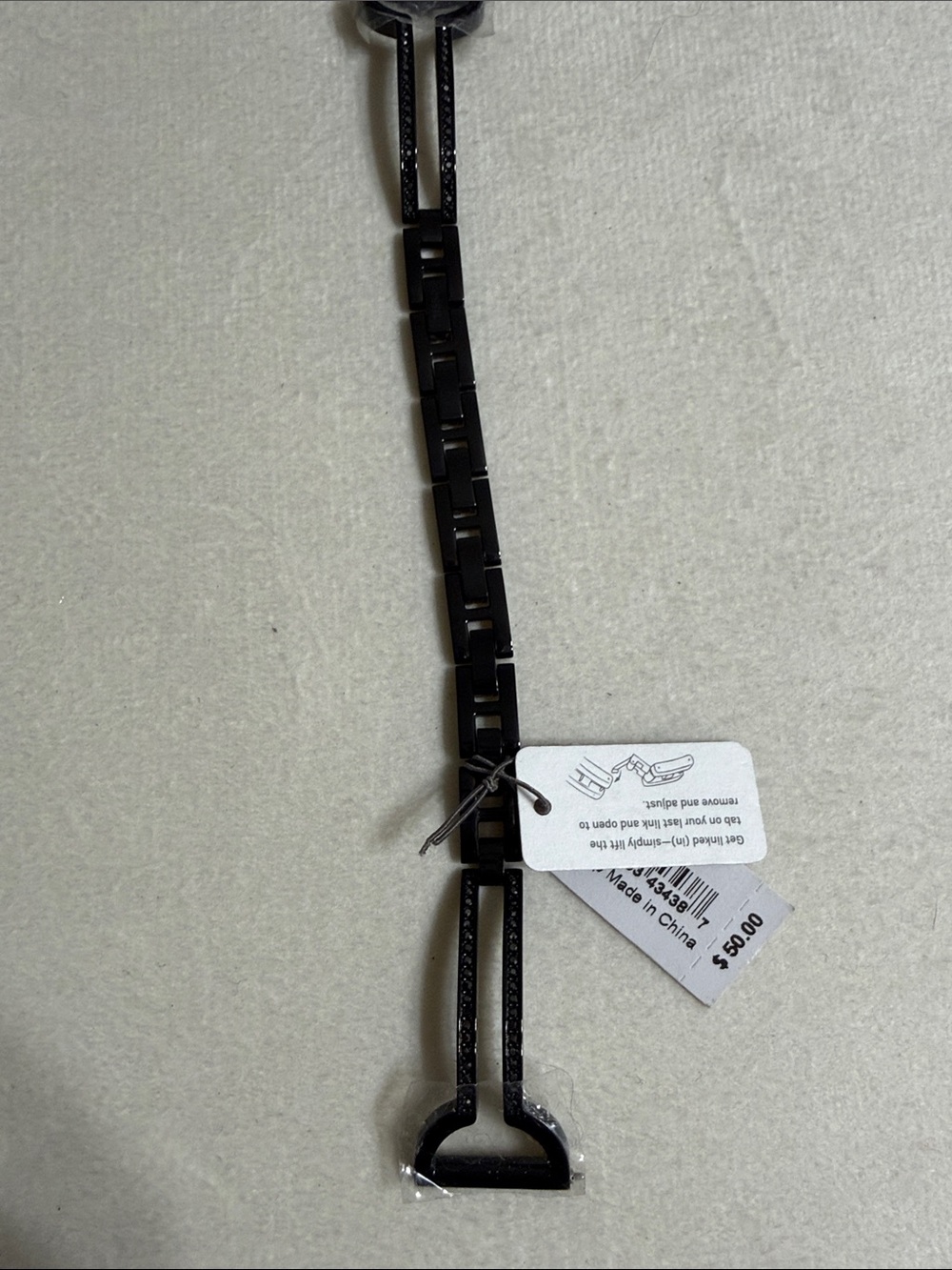 18mm Fossil Black Metal Link Ladies Watch Bracelet Strap